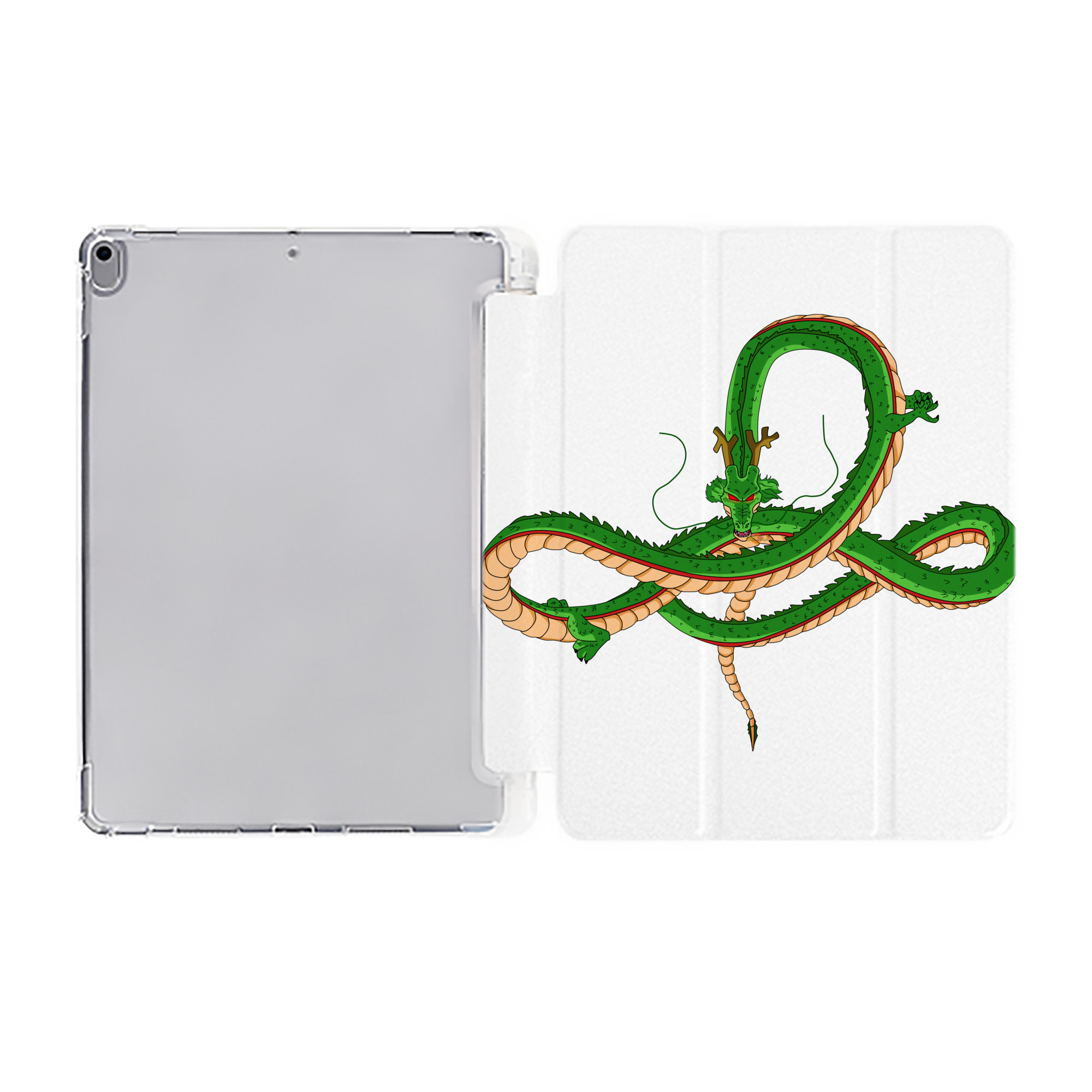 （画像用） ドラゴンボール 神龍 シェンロン DRAGON BALL Shenron IPad ケース ペン収納付き 三つ折りスタンド PUレザー×シリコン 対応機種9.5/10.5/10.9インチ